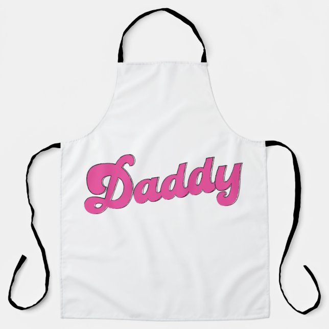 Gay Pride LGBT Pink Bear Gay Daddy  Apron (Front)