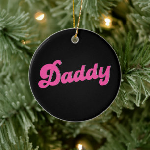 Gay Pride LGBT Pink Bear Gay Daddy  Ceramic Tree Decoration