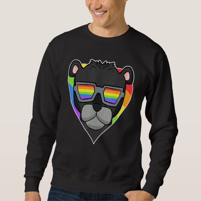 Gay Pride LGBT Rainbow - Black panther - LGBT Hear Sweatshirt (Front)