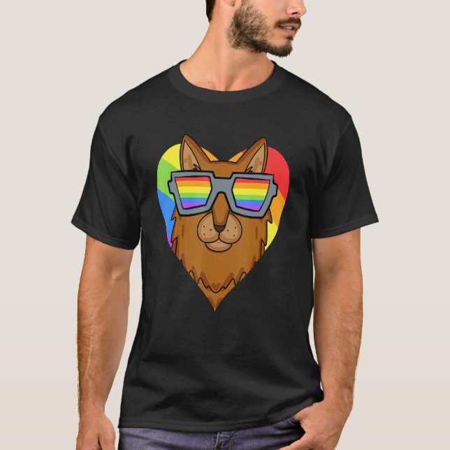 Gay Pride LGBT Rainbow - Cat Breed Somali - LGBT H T-Shirt (Front)