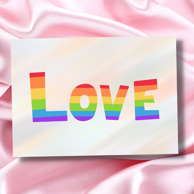 Gay Pride LGBT rainbow flag Love is Love LGBTQ Card (Creator Uploaded)