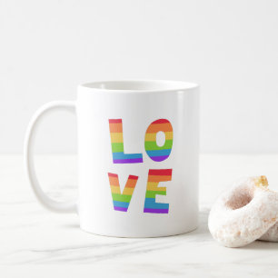 Gay Pride LGBT rainbow flag Love is Love LGBTQ Coffee Mug