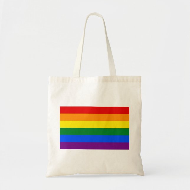 Gay Pride LGBT Rainbow Flag Tote Bag (Front)