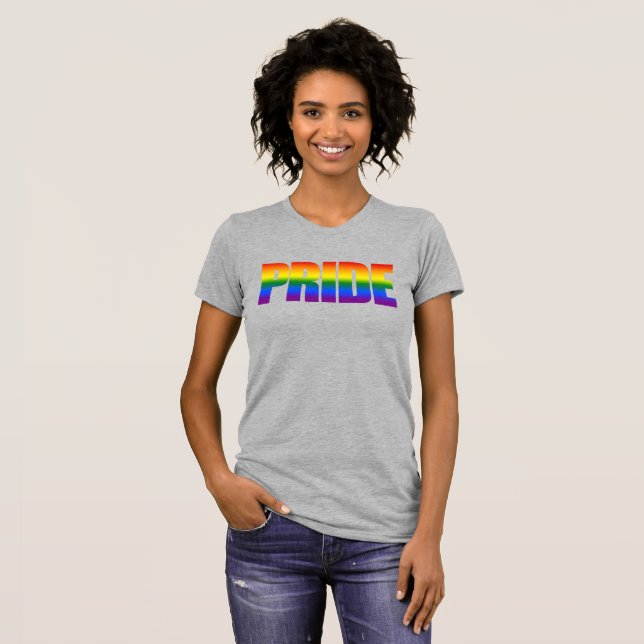 Gay Pride LGBT Rainbow Flag Typography Equality T-Shirt (Front Full)