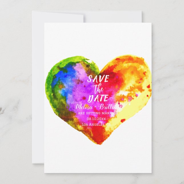 Gay Pride LGBT Rainbow Marriage Wedding  Invitation (Front)