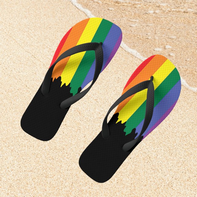 Gay Pride LGBT Rainbow Paint Jandals (Creator Uploaded)