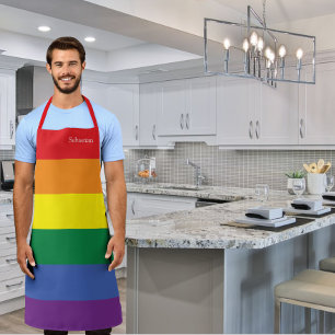 Gay Pride LGBT Rainbow Personalised Apron
