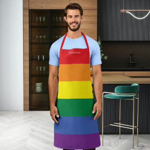 Gay Pride LGBT Rainbow Personalized Apron