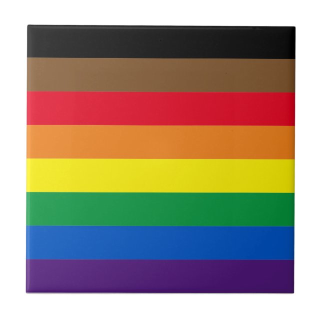 Gay Pride lgbtq diversity inclusive rainbow flag Tile (Front)