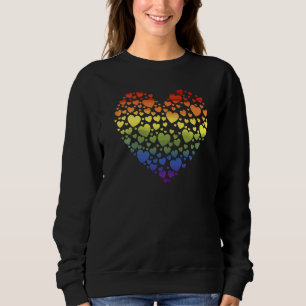Gay Pride Lgbtq Rainbow Flag Hearts Human Rights Q Sweatshirt