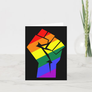 Gay Pride Lgbtq Rainbow Flag Resist Fist Gay Right Card
