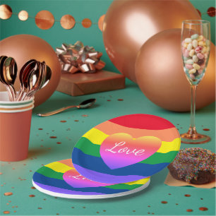 Gay Pride LGBTQ Rainbow Pride Party Paper Plate
