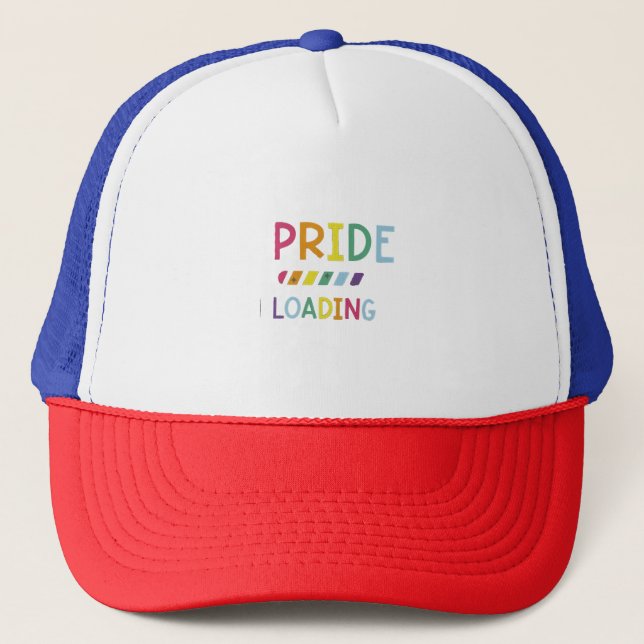 Gay Pride Loading Funny Gay Pride Trucker Hat (Front)