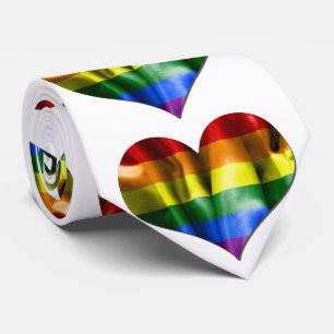 Gay Pride Love Heart Flag Tie