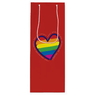 Gay Pride Love Heart Wine Gift Bag
