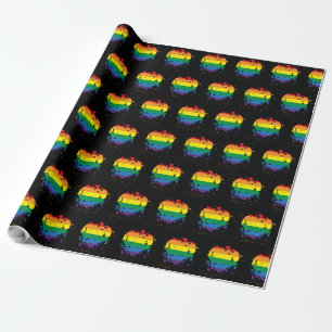 Gay Pride Love Hearts Wrapping Paper