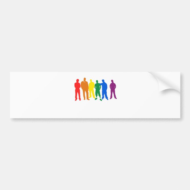 GAY PRIDE MEN BUMPER STICKER (Front)