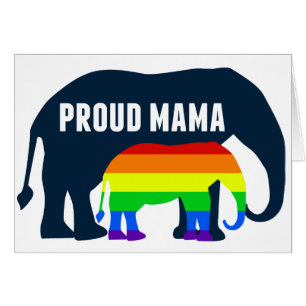 Gay Pride Mom Proud Mama Elephant Rainbow LGBTQ