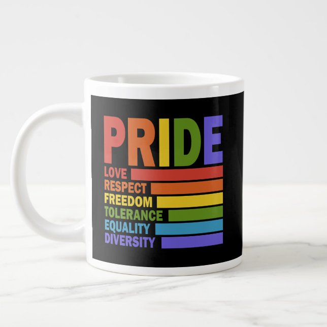 Gay Pride Month LGBT Large Coffee Mug (Left)