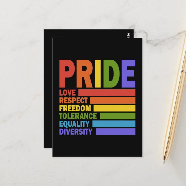 Gay Pride Month LGBT Postcard (Front/Back In Situ)