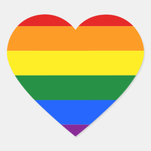 Gay pride month LGBT Rainbow Stripes Colourful Heart Sticker