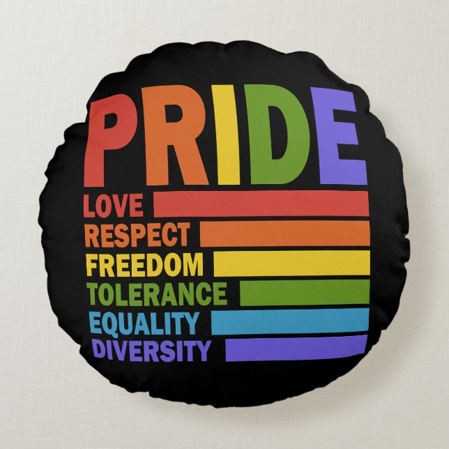 Gay Pride Month LGBT Round Cushion (Front)