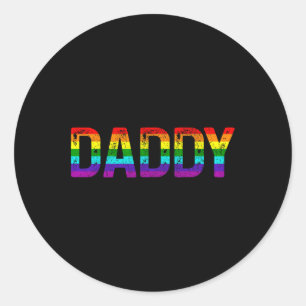 Gay Pride Month Lgbtq Fathers Day Rainbow Flag Que Classic Round Sticker