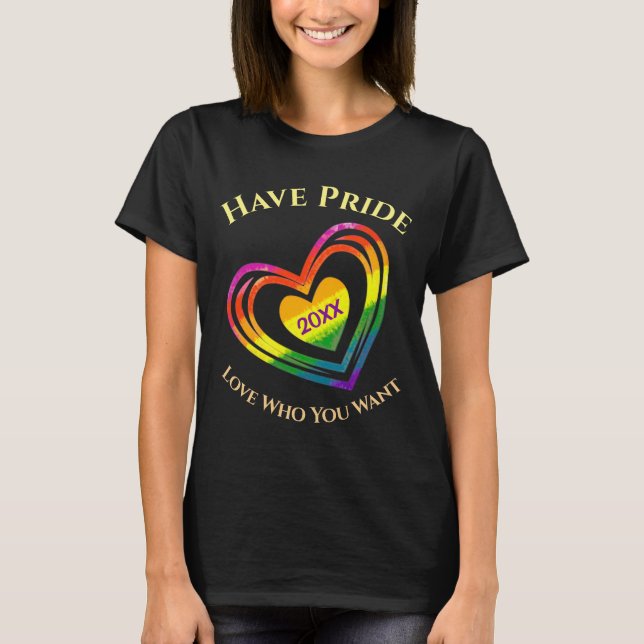 Gay Pride Month LGBTQ Love Who You Want Custom T-Shirt (Front)