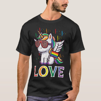 Gay Pride Month Love Unicorn Lgbtq Ally Rainbow T-Shirt
