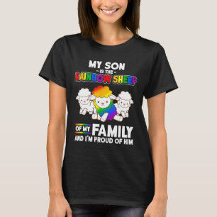 Gay Pride Month My Son Is Rainbow Sheep of Family T-Shirt