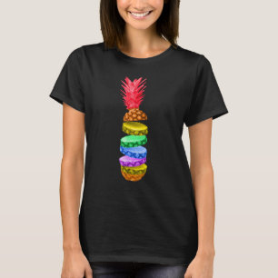 Gay Pride Month Rainbow Flag Pineapple Fruit Pop S T-Shirt