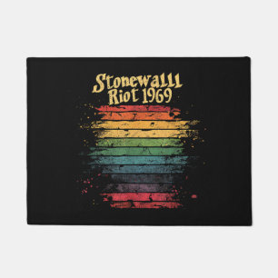 Gay Pride Month Rainbow Flag Stone wall Riot 1969 Doormat