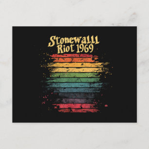 Gay Pride Month Rainbow Flag Stone wall Riot 1969 Enclosure Card