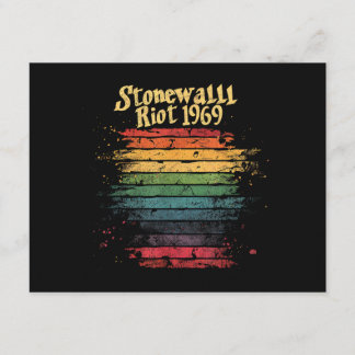 Gay Pride Month Rainbow Flag Stone wall Riot 1969 Enclosure Card