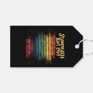 Gay Pride Month Rainbow Flag Stone wall Riot 1969 Gift Tags