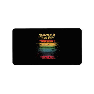 Gay Pride Month Rainbow Flag Stone wall Riot 1969 Label