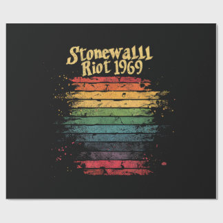 Gay Pride Month Rainbow Flag Stone wall Riot 1969 Wrapping Paper