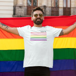 Gay Pride Month White LGBTQ Rainbow Mens T-Shirt<br><div class="desc">Celebrate Pride Month and show your support for the LGBTQ community with this simple and sleek modern rainbow coloured "gay pride" shirt design with grey script text and vibrant rainbow stripes.</div>