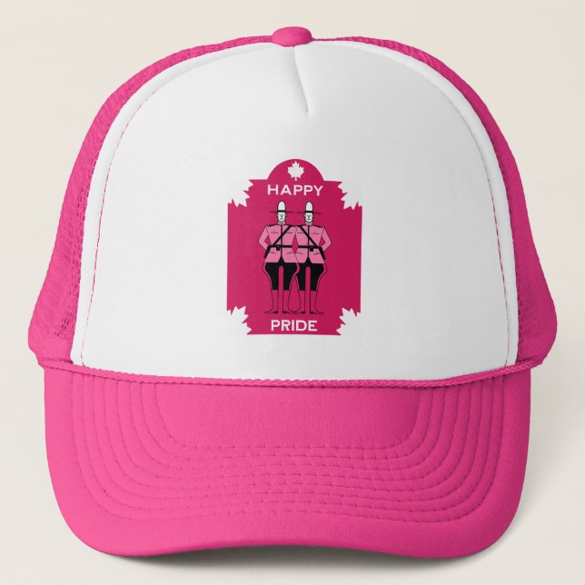 Gay Pride Mountie Police Canada Trucker Hat (Front)