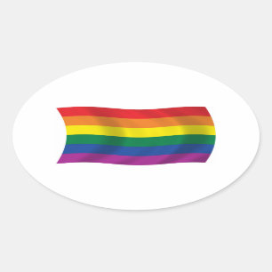 Gay Pride Movement Flag Oval Sticker