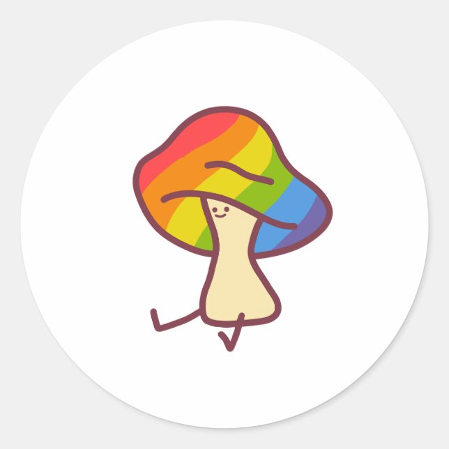 Gay Pride Mushroom Sticker (Front)