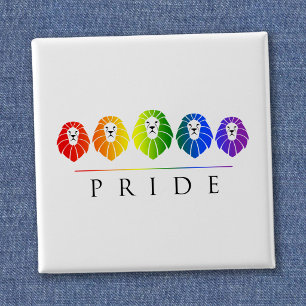 Gay Pride of Lions - LGBT 15 Cm Square Badge