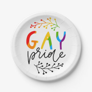 Gay Pride Paper Plate