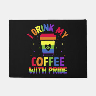 Gay Pride Parade Caffeine LGBTQ Coffee Drinker Doormat