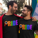 Gay Pride Parade Simple Bold Rainbow Letters T-Shirt<br><div class="desc">Gay pride rainbow t-shirt for the LGBTQ community to wear to gay pride parade. A great design for someone who is proud of being gay,  lesbian,  bisexual,  or transgender.</div>