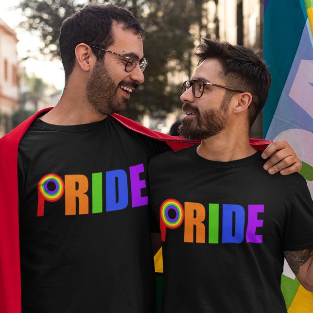 Gay Pride Parade Simple Bold Rainbow Letters T-Shirt (Creator Uploaded)