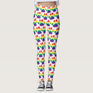 Gay Pride Paw Print Leggings
