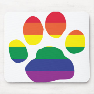 Gay Pride Paw Print Mouse Pad