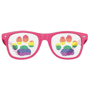 Gay-Pride-Paw-Print Retro Sunglasses