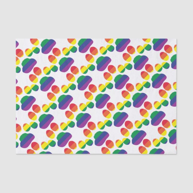 Gay-Pride-Paw-Print Tissue Paper (Front)